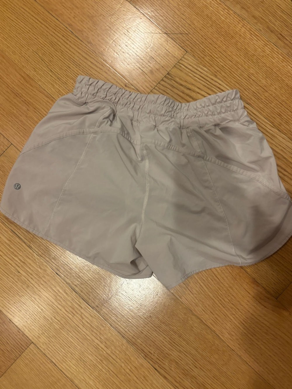 Lulu Lemon Women’s Elastic Waist Shorts - Light Taupe/pink. Maybe worn once - Picture 2 of 3